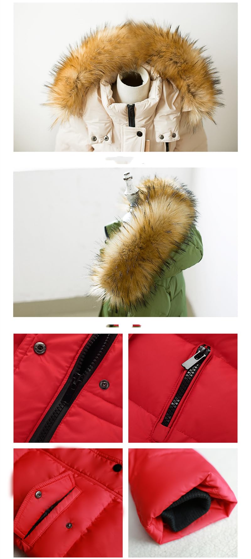 Cappotto con Cappuccio da Unisex Ragazzi Invernale Giubbotto Trapuntato Parka Incappucciato Piumino 0-13 Anni