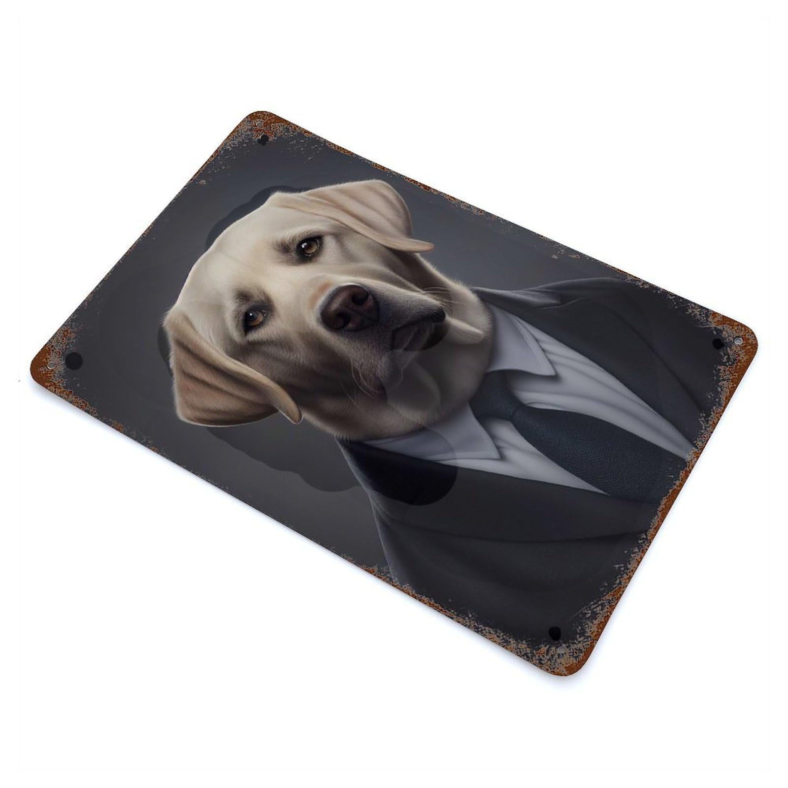 Labrador Suit Retro Metal Sign 11.8"x7.9", Farmhouse Wall Decor for Cafe, Home Bar And Lounge Decor