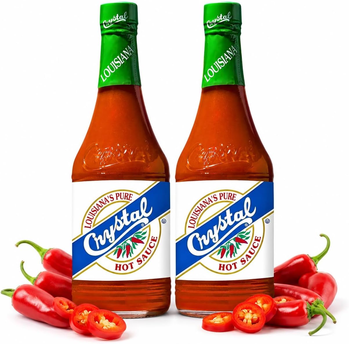 Hot Sauce 12oz (Pack of 2) - Louisiana's Pure Hot Sauce, Original Flavor - Low Fat - Low Sodium - Perfect for Spicing Up Sandwiches, Soups, Stews, Fries and More