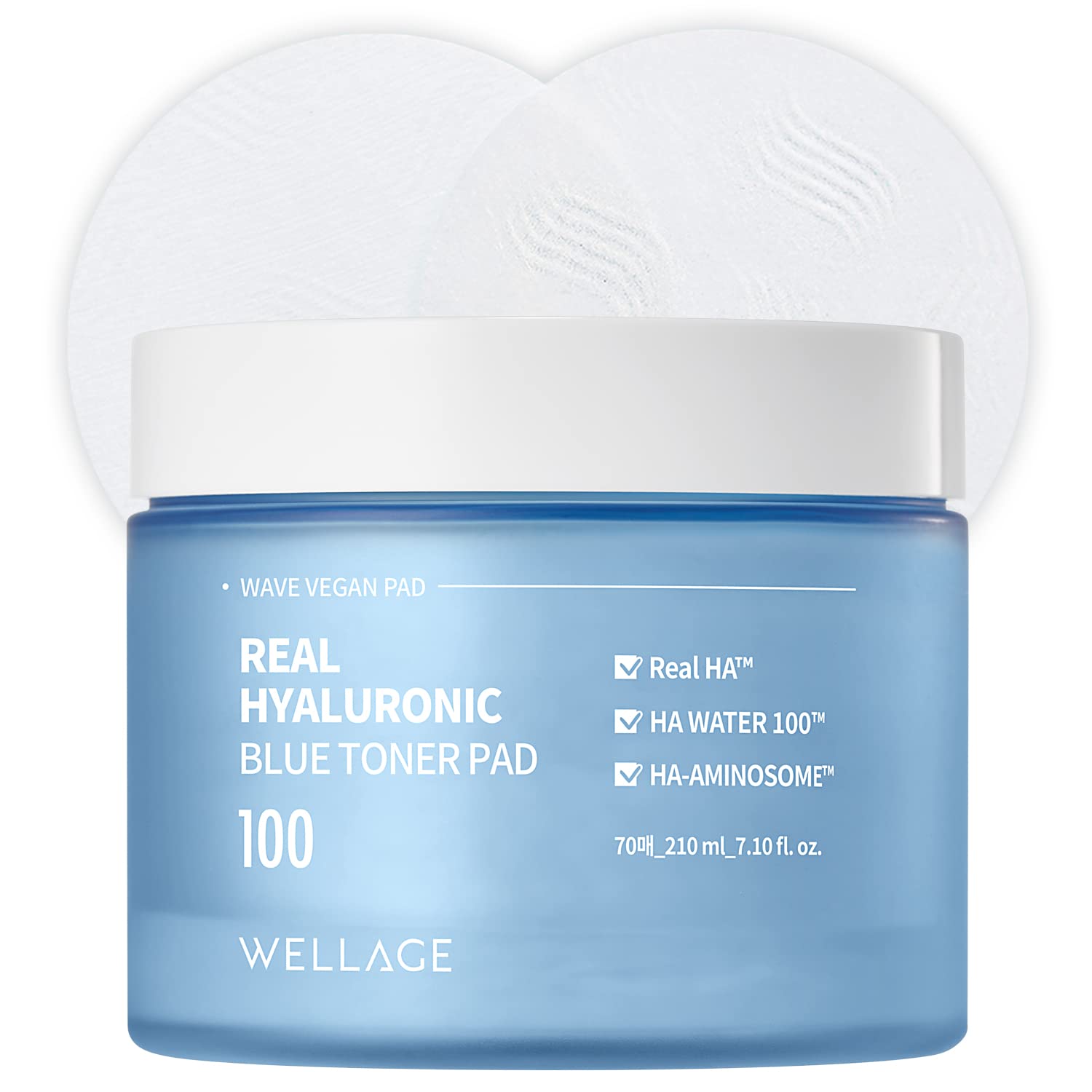 WELLAGE Real Hyaluronic Blue Toner Pad Quick Soothing