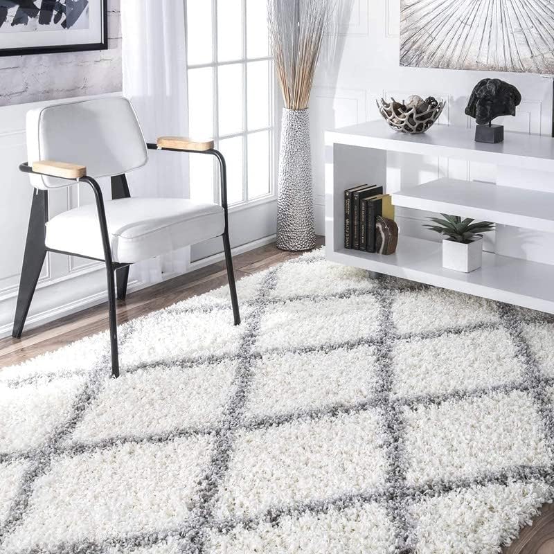 Image of Handmade Shaggy Pure Microfiber Smooth & Anti-Skid Carpets for Bedroom & Living Room, 2 inch Thickness Size- 12X12 Feet