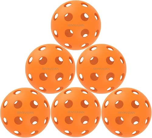 Miniatura 1 de Pelotas de pickleball para exteriores de 40 agujeros de grado profesional, probadas por jugadores con diseño resistente al viento, diseñadas para