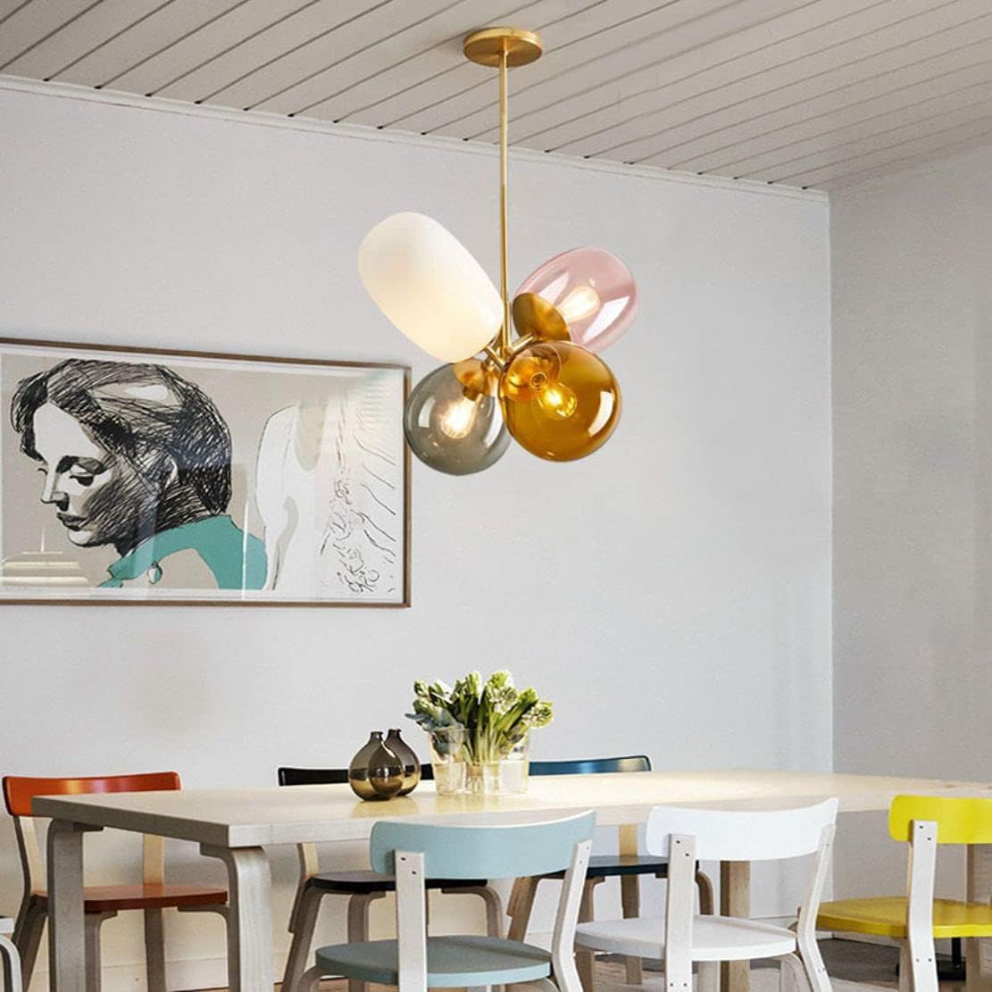 Frее Shірріng Ovеr $50 KCO Lighting Modern Glass Globe Colorful Pendant Light Art Glass Shade 4 Lights Ceiling Lamp Colorful Balloon Flush Mount Pendant Light Fixture for Kitchen Island Bedroom Living Room Children Room… Exсluѕіvе Sресіаl KCO Lighting Modern Glass Globe Colorful Pendant Light Art Glass Shade 4 Lights Ceiling Lamp Colorful Balloon Flush Mount Pendant Light Fixture for Kitchen Island Bedroom Living Room Children Room…