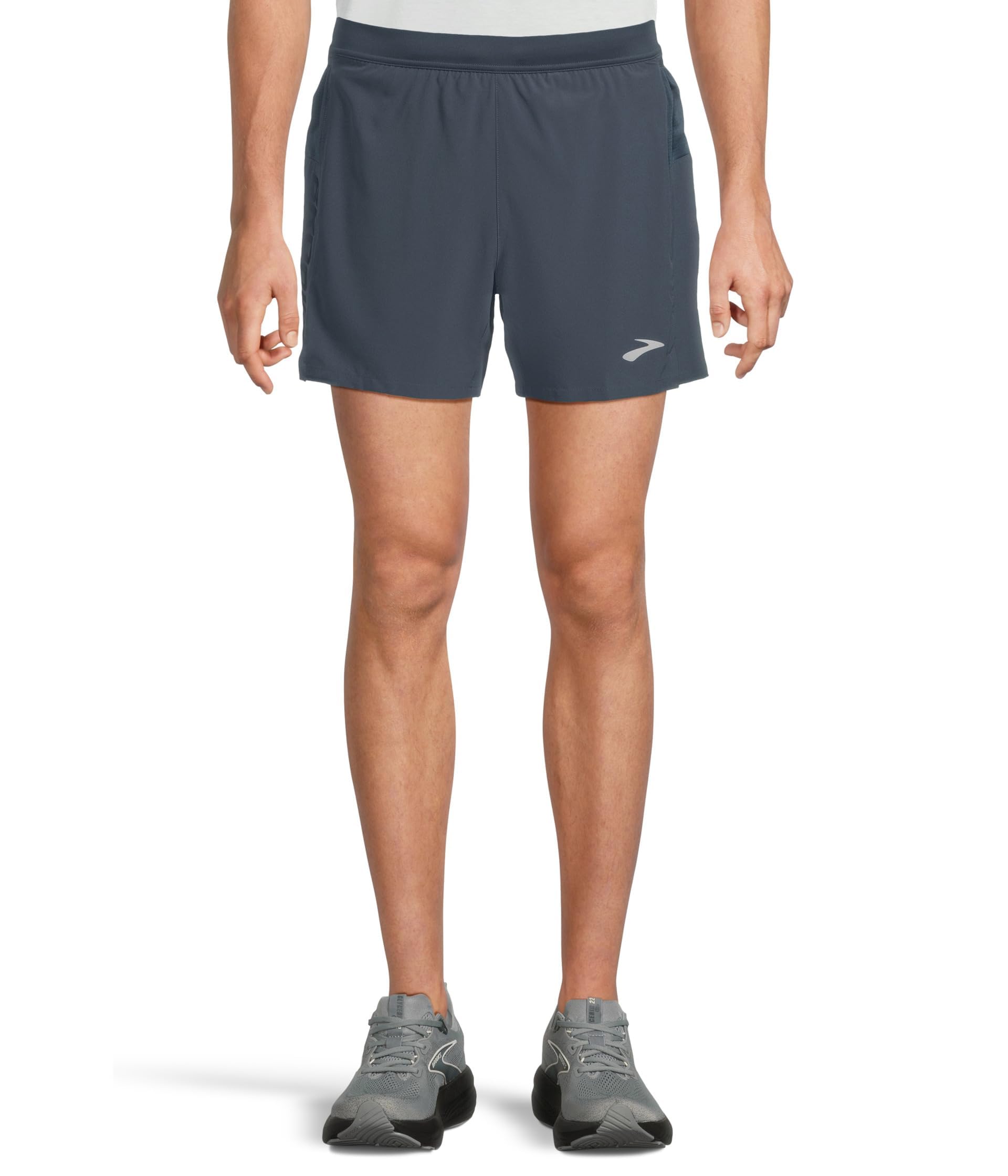 Brooks Men's Journey 5" Short, Lightweight, Supportive Fit Athletic Shorts with Brief Liner & Secure Storage