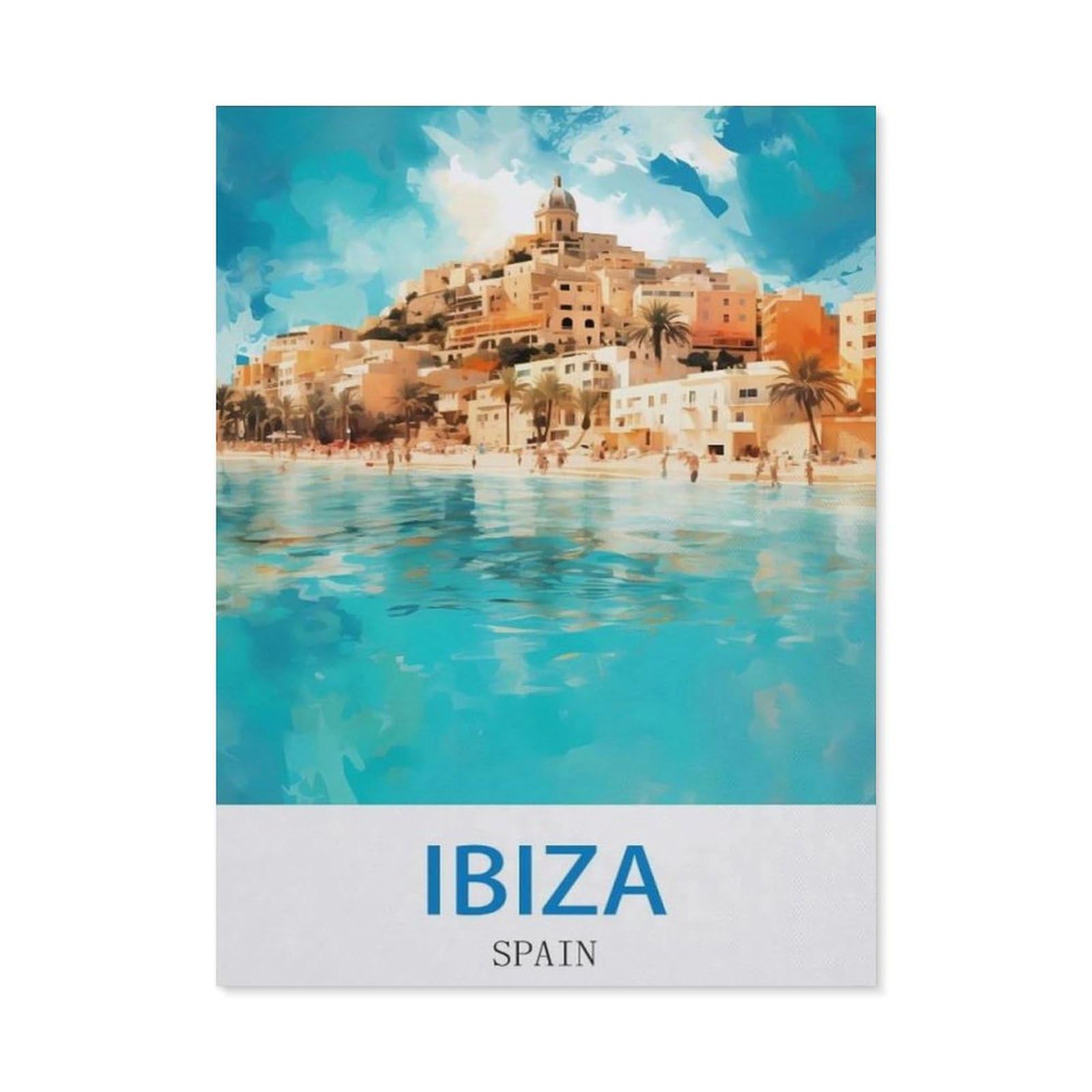 BEAYODKP 5D Diamond Painting Set for Adults and Children，Ibiza Spain，DIY Diamond Crystal Rhinestone Embroidery Painting（30 x 40 cm/11.81 x 15.74 inches）-CM78