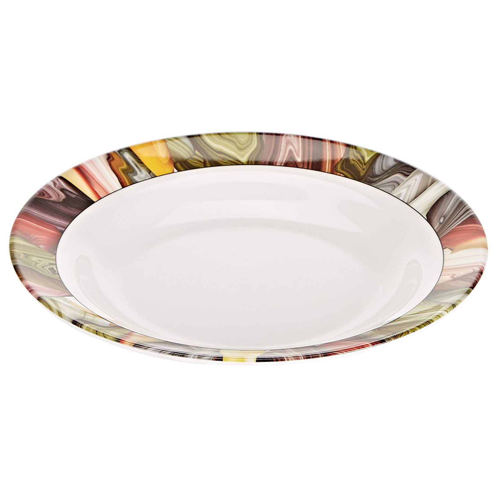 Servewell 9 Inch Art Deco Rim Soup Plate - White
