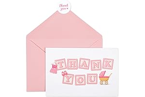 Baby Shower Thank You Cards - Set Abundant of Pink for a Girl