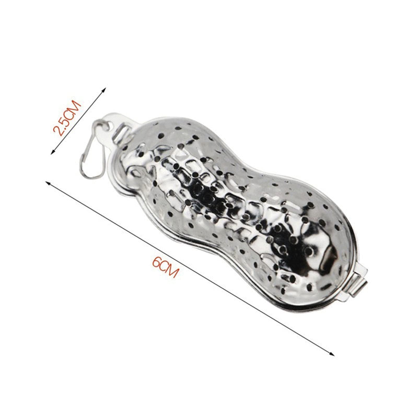 Colador de té de acero inoxidable 304, colador de té de hojas sueltas, filtro infusor de especias de hierbas en forma de cacahuete, herramientas de té de 5,5 x 2 cm