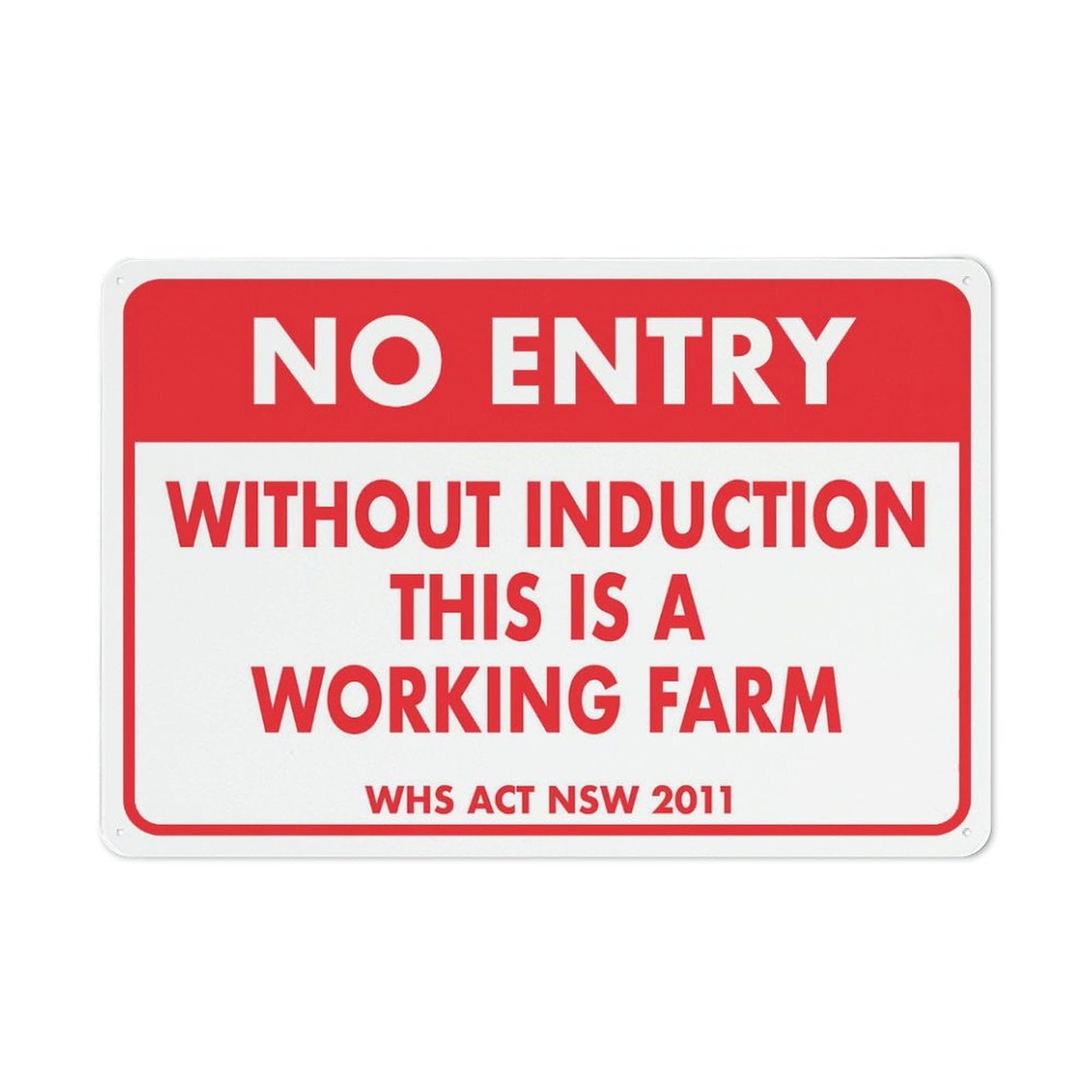 peiyeety No Entry Without Induction This Is A Working Farm Sign Warning Tin Sign Home Kitchen Farm Garden Garage Wall Decor 12x16 Inches