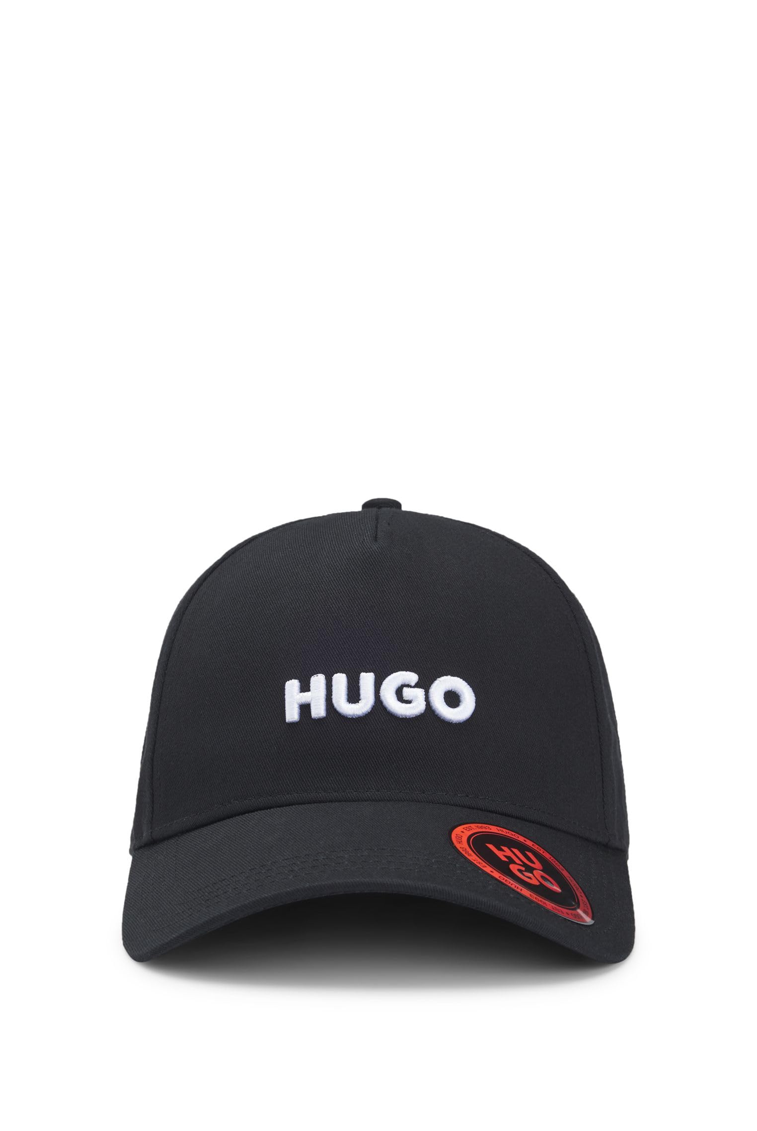 HUGO Mens Jude Cotton-Twill Cap with Logo Black