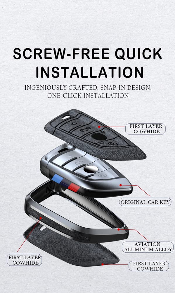 Ontto Autoschlüssel Hülle Für BMW - Wildleder Case Kompatibel Mit X1 X3 X5 Usw.