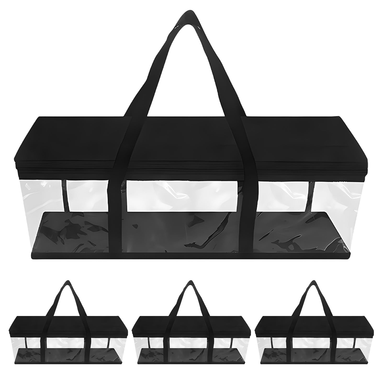 INOOMP Set di 4 custodie per CD: scatola porta dischi in vinile con chiusura a cerniera e maniglie | Contiene 120 CD | DVD, videogiochi, album, dischi per videogiochi 23,62" X8,66