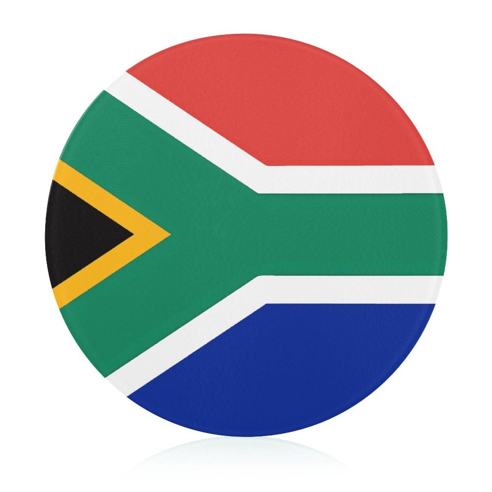 Tabla de cortar redonda con la bandera de Sudáfrica, fácil de limpiar, tablas de cortar para cocina, tamaño grande 7.9, tablas de cortar esenciales de cocina, convenientes para carne y verduras