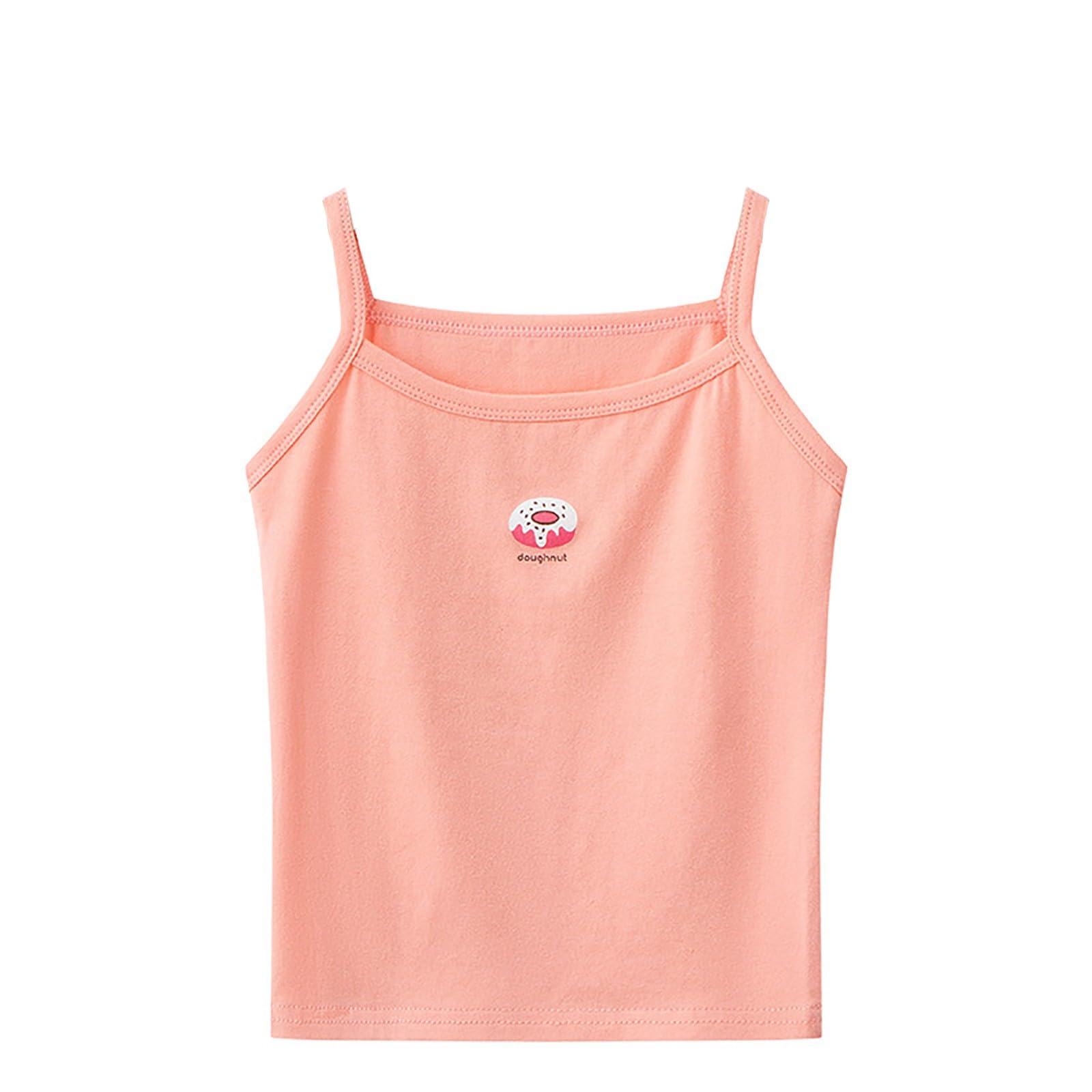 RNTOP Toddler Girl's Soft Cotton Camisole Vest Tops Undershirts Cute Printed Tank Top Shirt Clothes for Kids (C, 140)