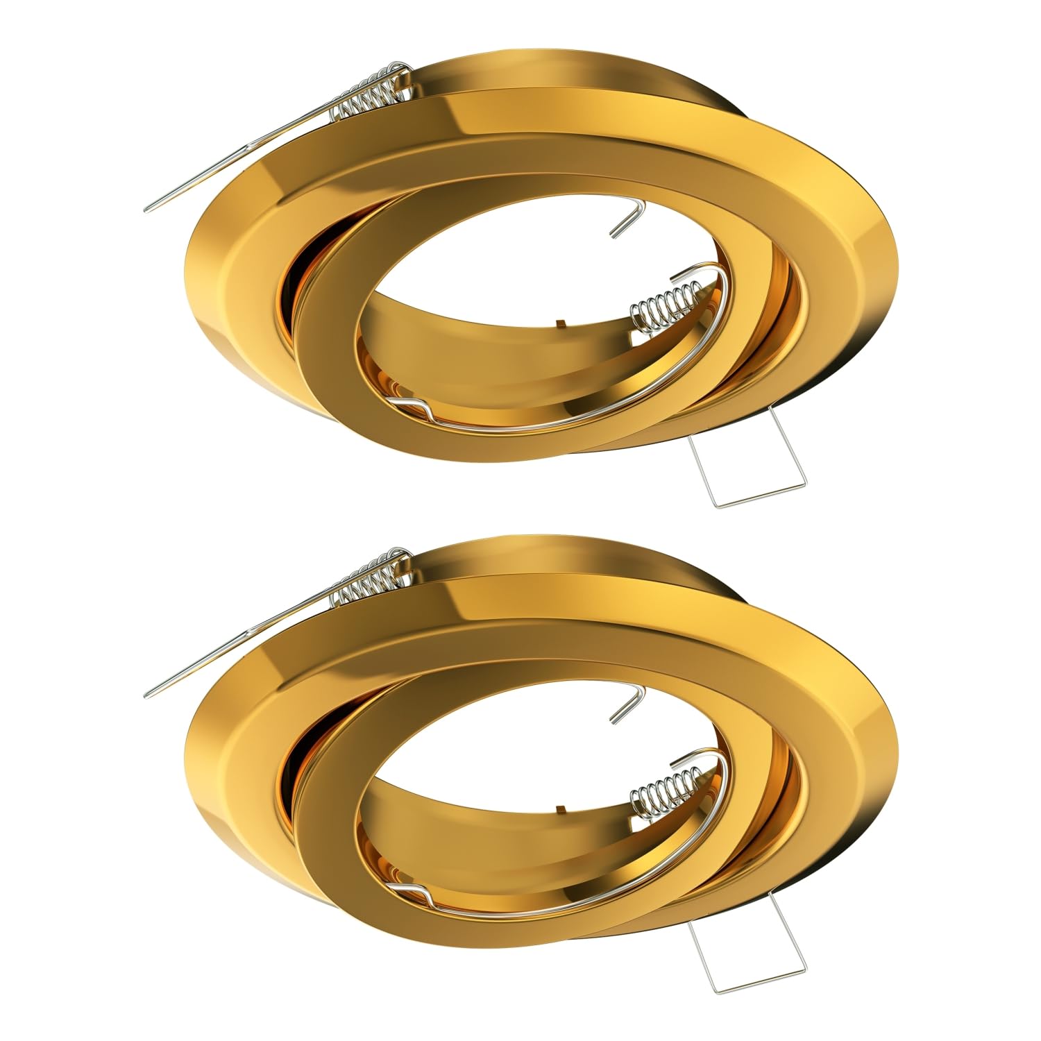 ledscom.de 2 pcs recessed Ceiling Frame FABI, Round, swivelling, Gold Glossy — image 1