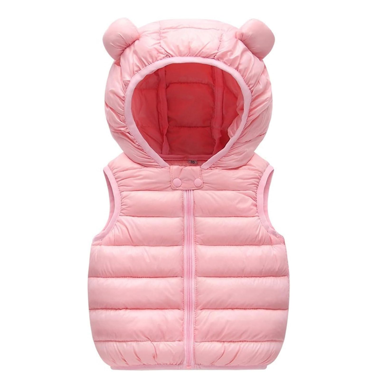 Cappotto Invernale per Neonati, Bambini, Neonati, Ragazze, Inverno Caldo, Senza Maniche, Orecchie da Orso, Gilet, Cappotti, Capispalla Imbottiti con Cappuccio