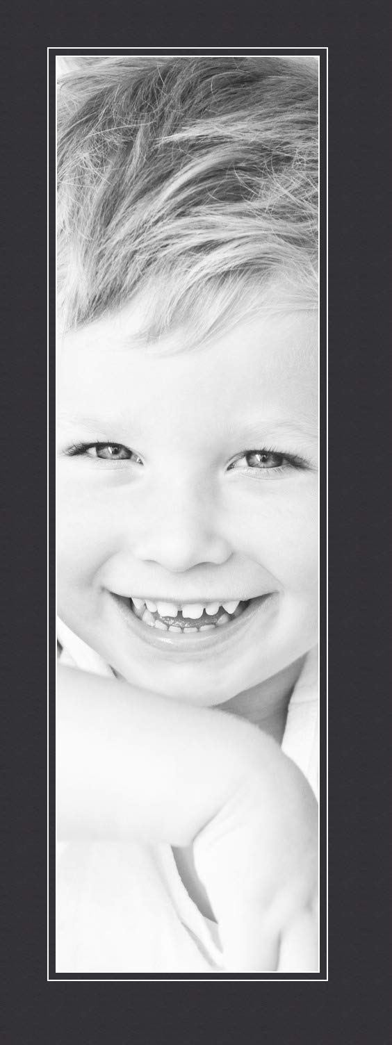 ArtToFrames MAT-21-8x28-Black 8x28 Smooth Black Custom Mat