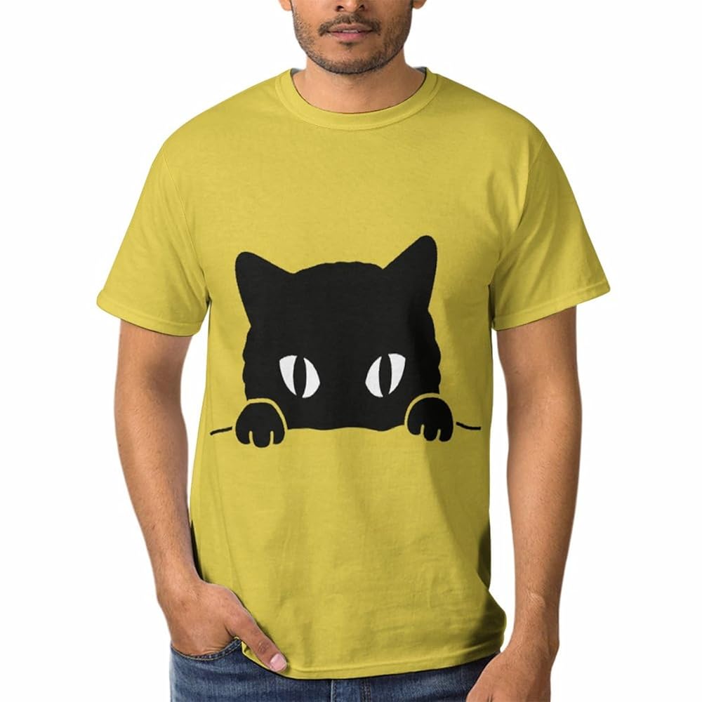 Amazon | [RYSTIX] Tシャツ メンズ 黒猫 猫柄 ネコ かわいい