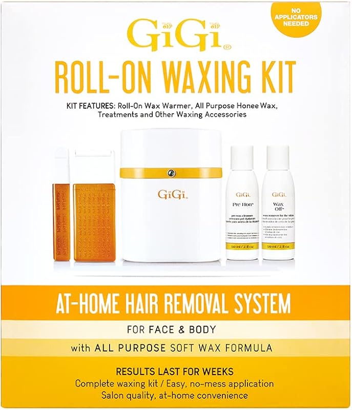 Kit de depilação com cera roll-on GIGI com aquecedor, cera cremosa e acessórios
