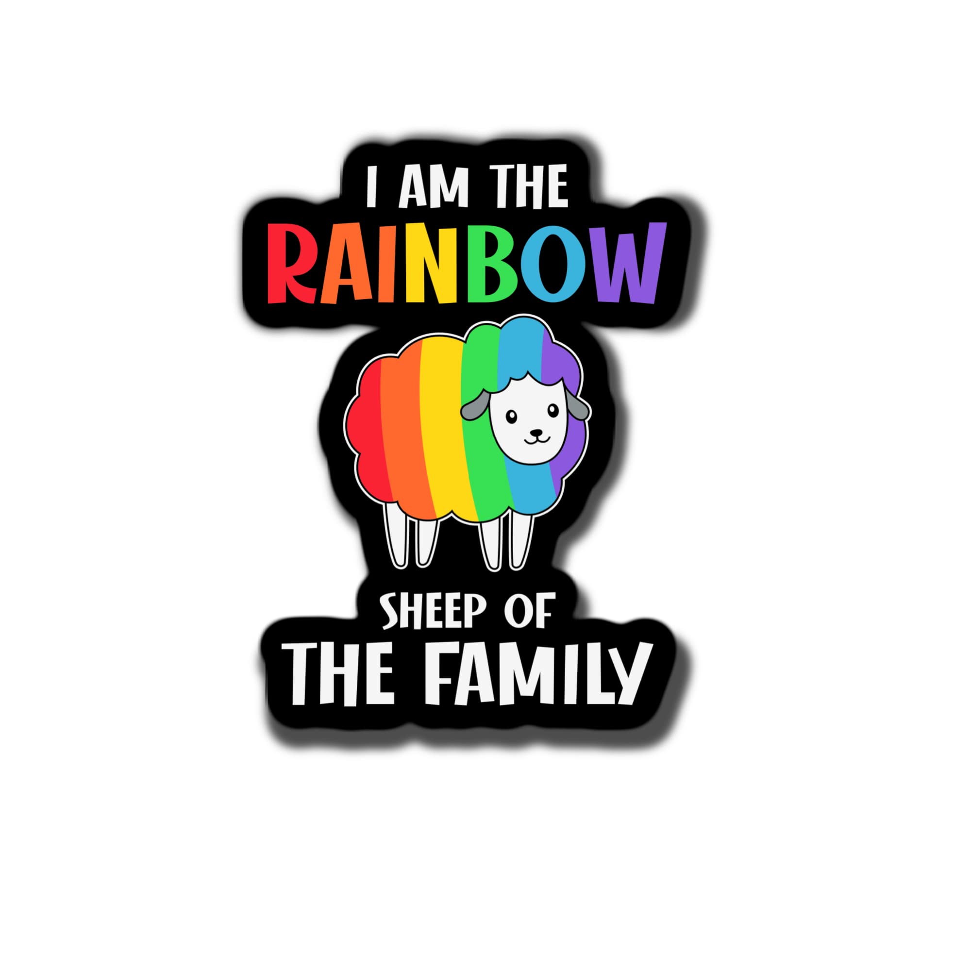 Amazon.com: I Am The Rainbow Sheep of The Family Waterproof Sticker :  Automotive