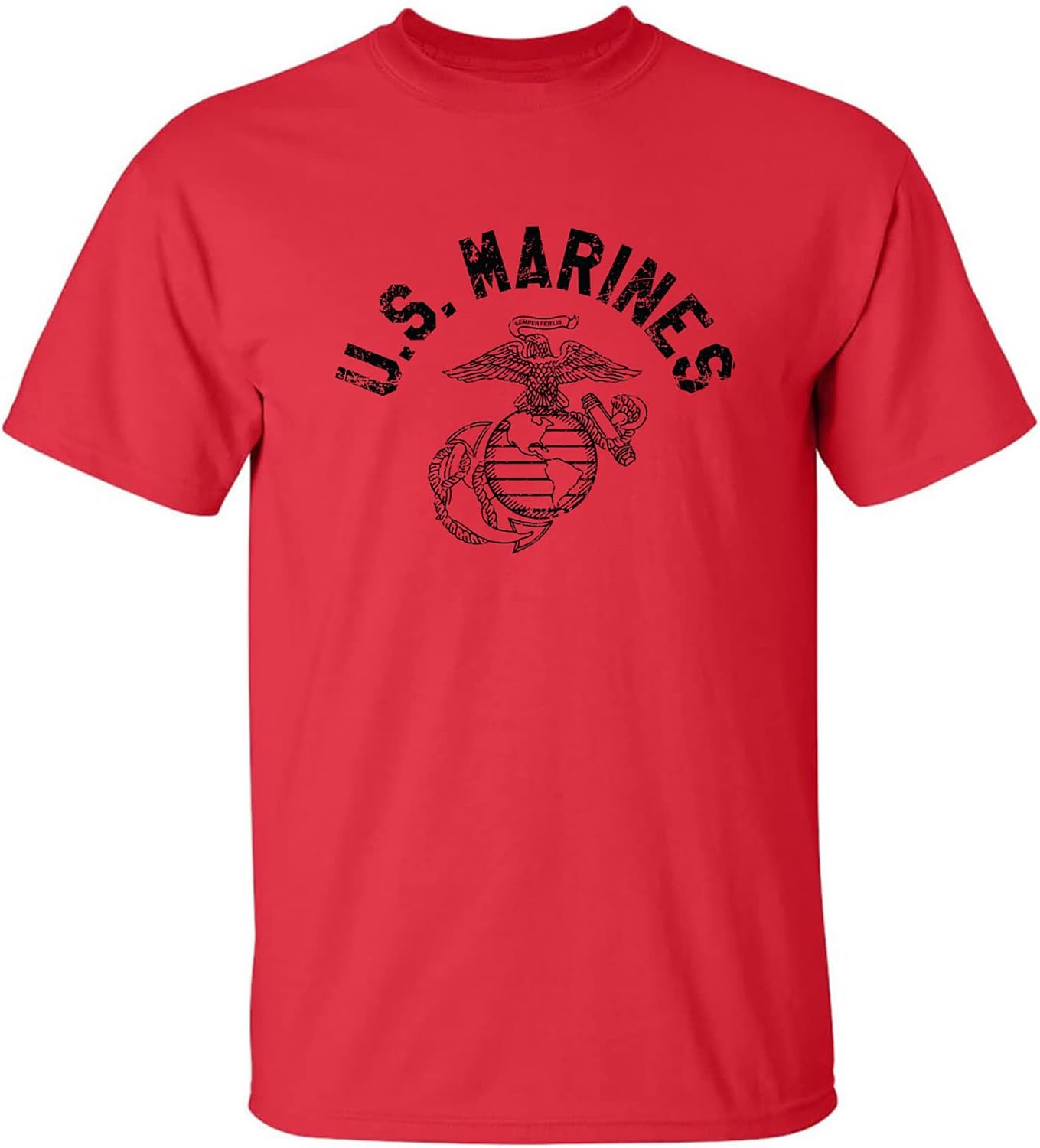 U.S. Marines Vintage Arch Black Ink Adult Short Sleeve T-Shirt