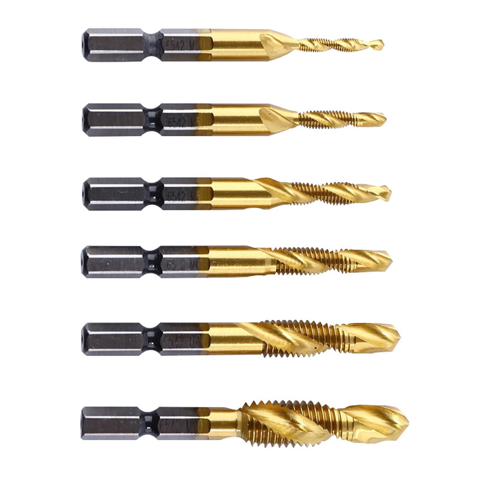 6Pcs Heavy Duty Twist Drill Bit Set Serrated Grooving Cutting Tap Spirals Wood Metal Hole Drill Bit Tool Replacement Woodworking Bits