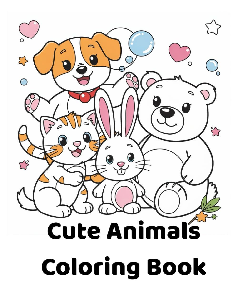 Cute Animals Coloring Book: For Kids Ages 3–5 Simple, Fun and Big Coloring Pages