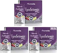 Kit 3x Hyaluronic Verisol Sanavita - Ácido Hialurônico 120mg com Colágeno Verisol (90 sachês) (Kit 3x Cranberry com Limão)