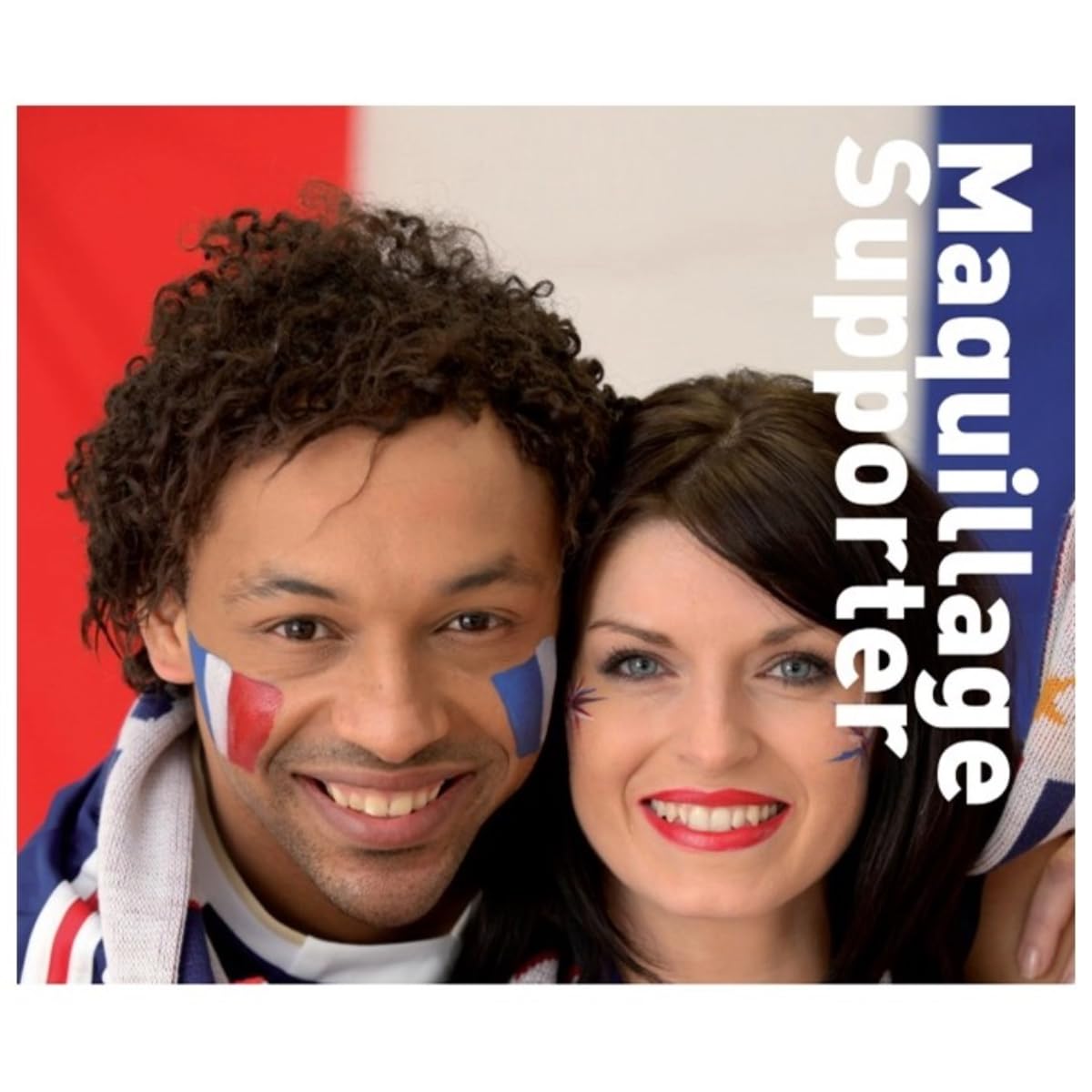 Maquillage Tricolore Bleu Blanc Rouge En Stick X4 - Supporteur Équipe De France - Idéal Coupe Du Monde Rugby Football - Application Facile