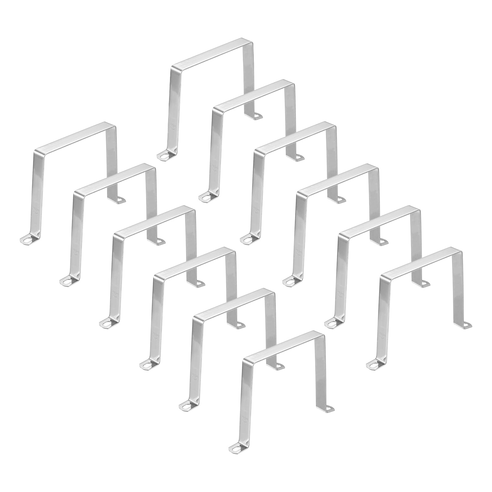 QUARKZMAN 12 Pezzi Morsetto per Tubo Quadrato 120x120mm Acciaio 304 | Fascetta a U e connettore a staffa con fibbia e montante per condotto, per condotto flessibile, cavo, ponte, recinzione
