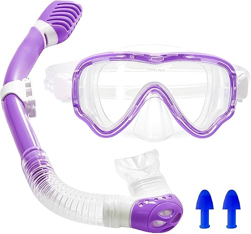 Miniatura 1 de Kids Snorkel Set for Boys Girls Youth 3-14, Wide View, Anti-Fog Snorkel mask Set, Snorkeling Gear for Swimming Diving