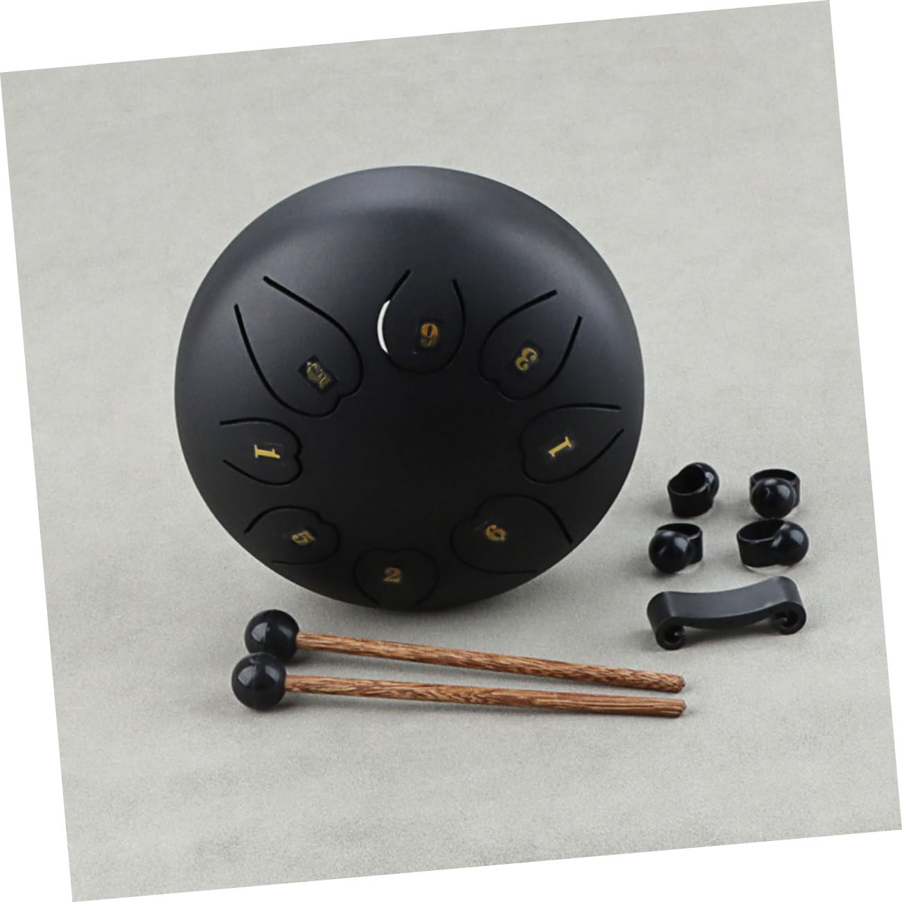 ifundom Instrumento de Lengüeta Negro, Instrumento de Percusión de Metal y Madera, Sonido Nítido, Fácil de Aprender, para Yoga y Educación