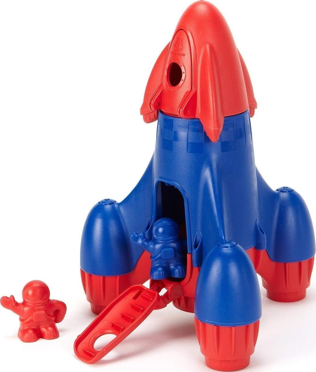 Green Toys Rocket, Red/Blue - 4 Piece Pretend Play, Motor Skills, Kids Toy Vehicle Playset. No BPA, phthalates, PVC. Dishwasher Safe, Recycled Plastic, Made in USA.