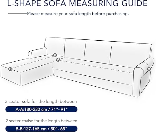 Miniatura 6 de PureFit - Fundas superelásticas para sofá modular en L, 2 fundas de elastano antideslizantes con borde elástico, ideal para niños y mascotas (Sofá