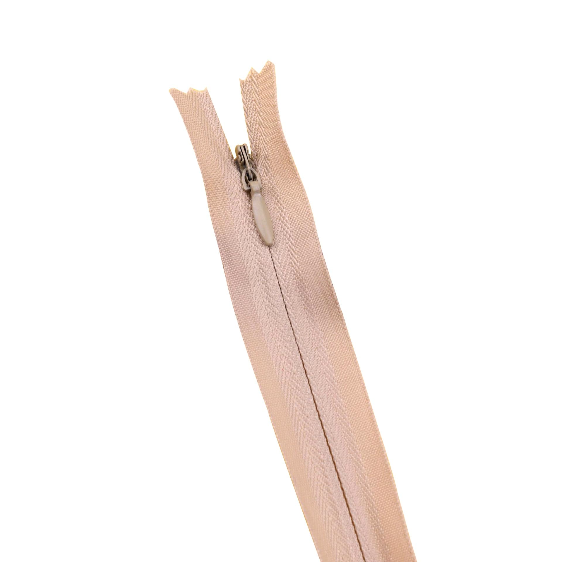 Zips for Sewing 10Pcs/Pack 28cm 35cm 40cm 45cm 50cm 55cm 60cm 3# Invisible Zipper Nylon Coil for DIY Handcraft Cloth Sewing Accessories Sewing Supplies(277 Beige,40cm)