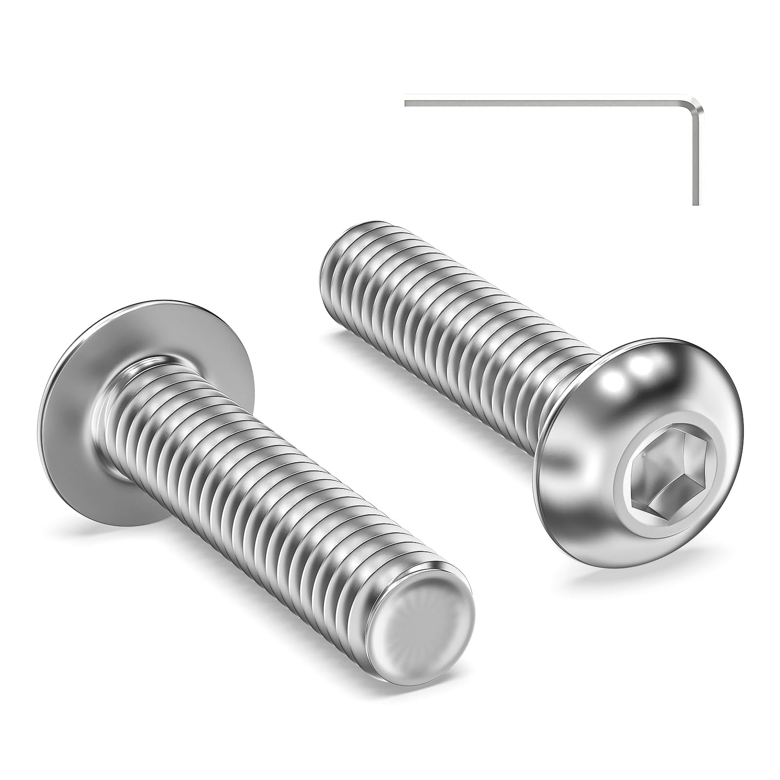 Valorada 120Pcs M3 Bolts, M3 x 12mm Button Head Socket Cap Bolts Screws, 304 Stainless Steel, Allen Hex Drive, Bright Finish, Fully Machine Thread with Allen Key