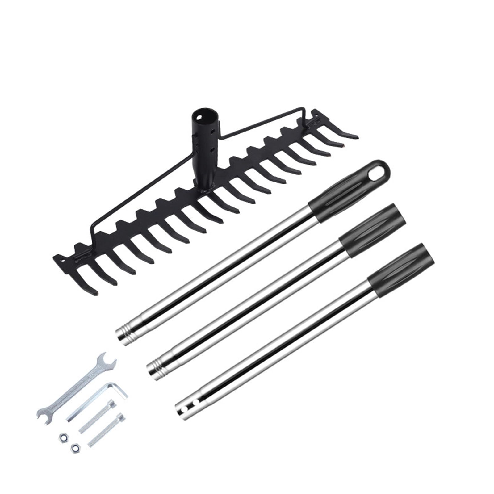 Pxzh C Length 17 Prong Metal Garden Tool Excellent For Breaking Soil And Smoothing Grass Areas Permanent Garden Tool