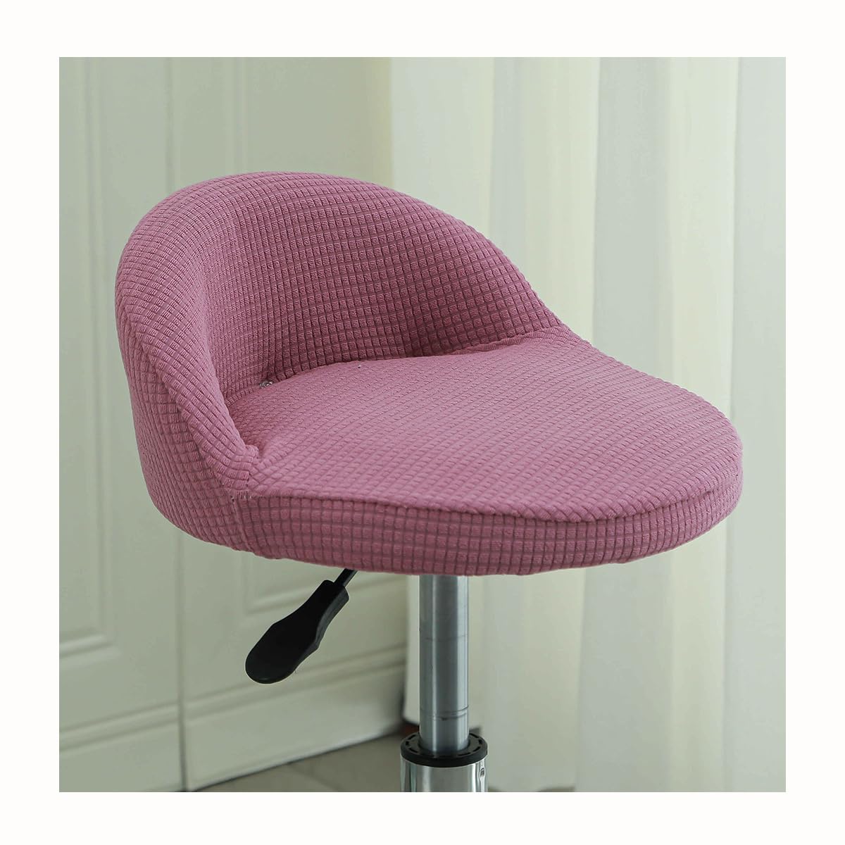 HHONGWYT Stretch Bar Stool Covers Round Set of 4/2 With Moon Backrest Bar Chair Seat Covers Kitchen Breakfast Counter Bar Chair Covers for PU Leather Swivel Barstool High Stool,#11,6PCS