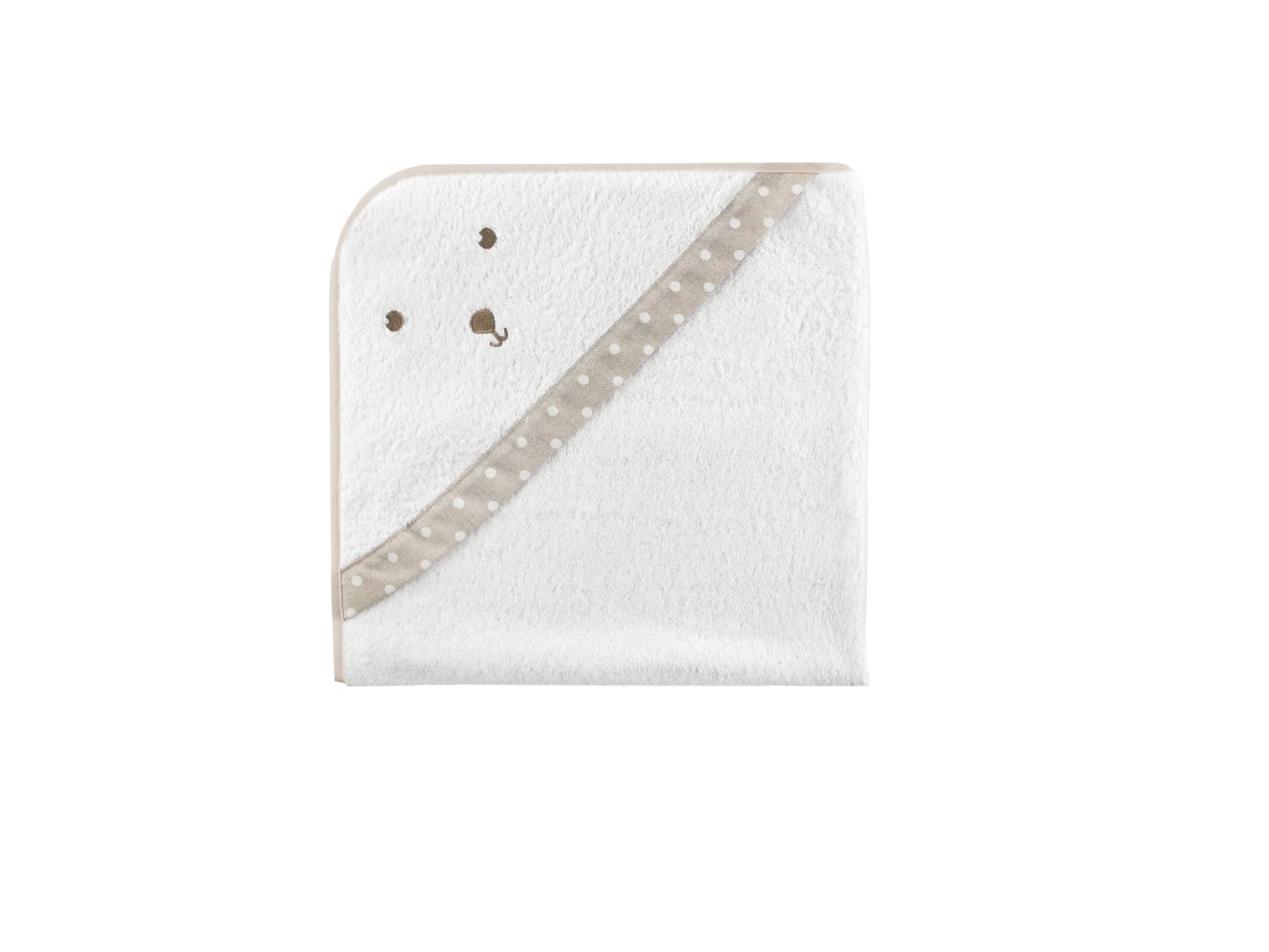 Funny Baby - Capa de Baño Bebe 80x80 cm. Blanco/Topos| Toalla Bebe con Capucha 100% Algodón, Bebés (Topos)