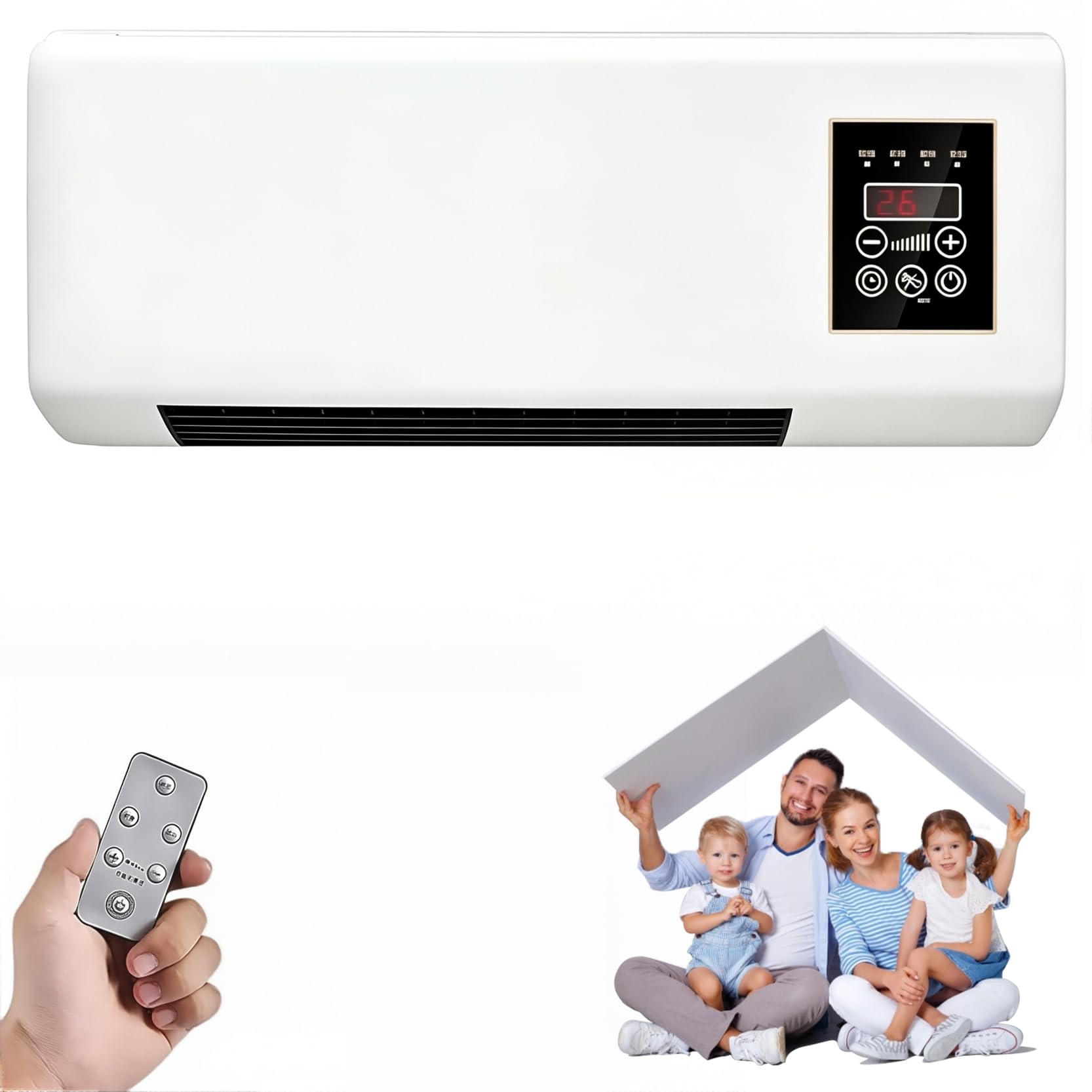 Mini Aire Acondicionado, Aire Acondicionado Portátil de Montaje en Pared de Modo Dual de Enfriamiento Rápido con Control Remoto y Temporizador, Enfriamiento Inteligente, Ventilador de Enfriamiento C