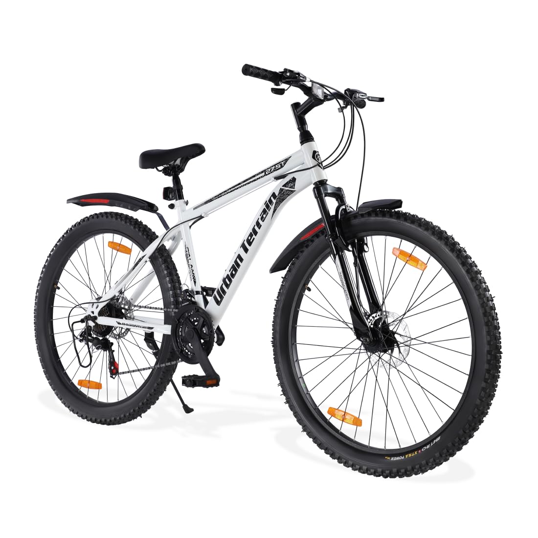 Urban Terrain Galaxy Ultra 27.5T Steel Geared High Performance Mountain Cycles for Men with Front Suspension & Disc Brake MTB Bike | Ideal for 15+ Years, Unisex, Frame Size: 17 inch (21 Speed, White)