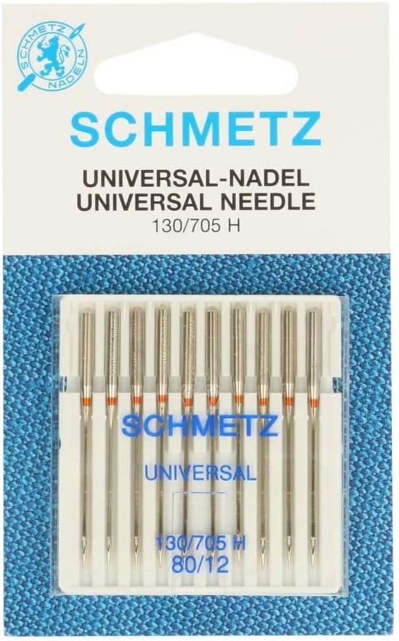 SCHMETZ 10 sewing machine needles, universal, 130/705 H, needle thickness 80/12, can be used on any standard household sewing machine