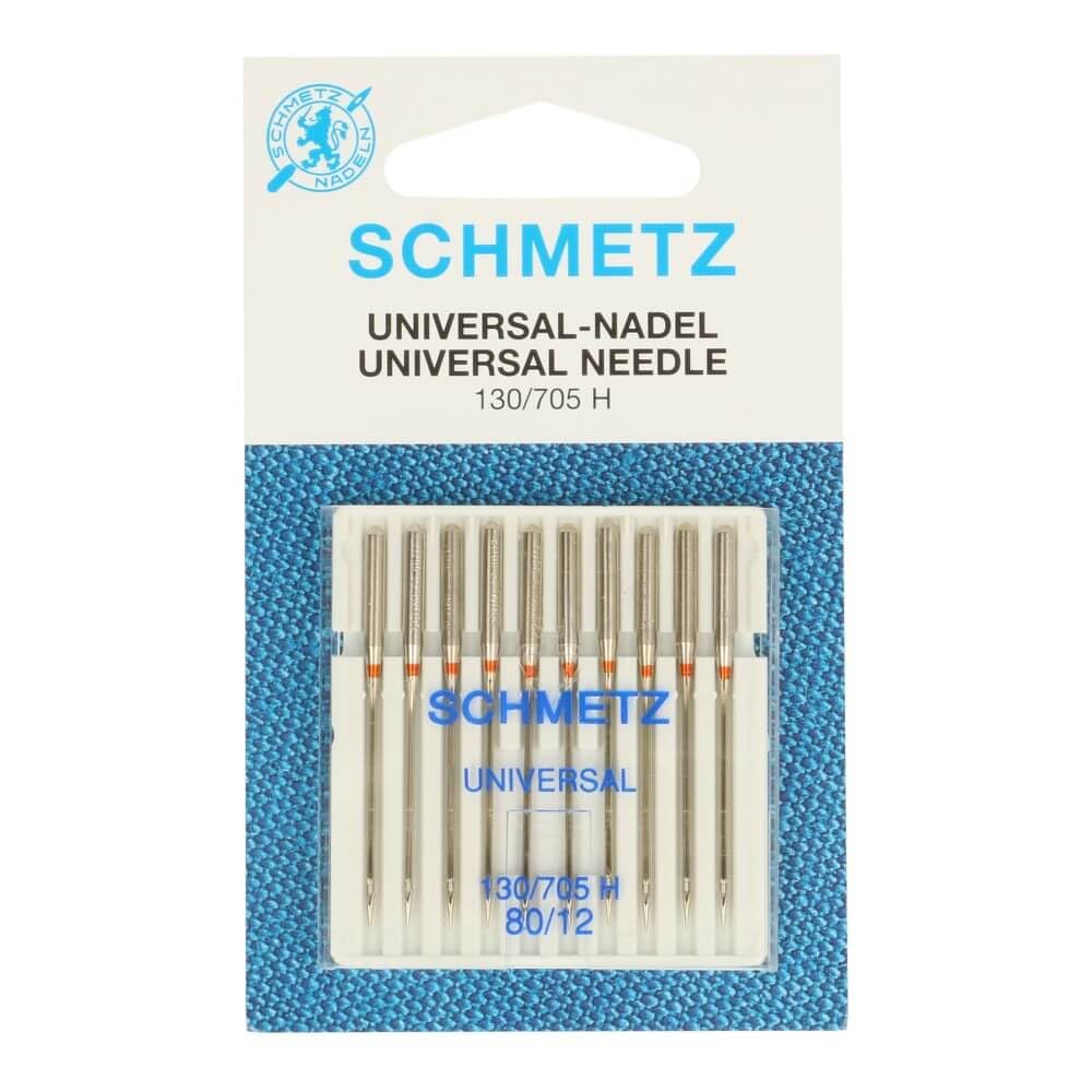 SCHMETZ 10 sewing machine needles, universal, 130/705 H, needle thickness 80/12, can be used on any standard household sewing machine