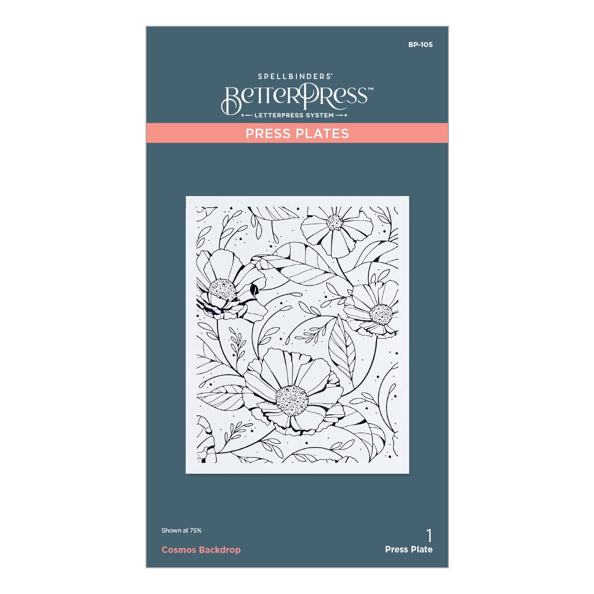 SpellbindersBP-105 Cosmos Backdrop Press Plate from The Pressed Posies Collection