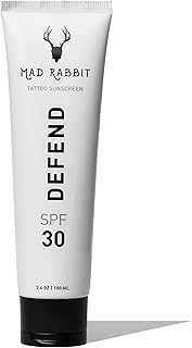 Defend Tattoo Sunscreen- SPF 30 100mL Tube- Mineral Sunscreen Lotion - T...