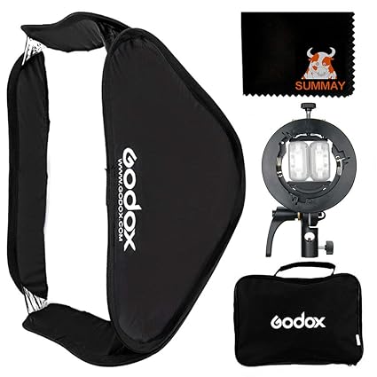 GODOX 80x80cm 32x32in Foldable Flash Softbox kit with S2 Bracket Bowens Mount Holder for Camera Flash Speedlight Studio Photography (SGUV8080)