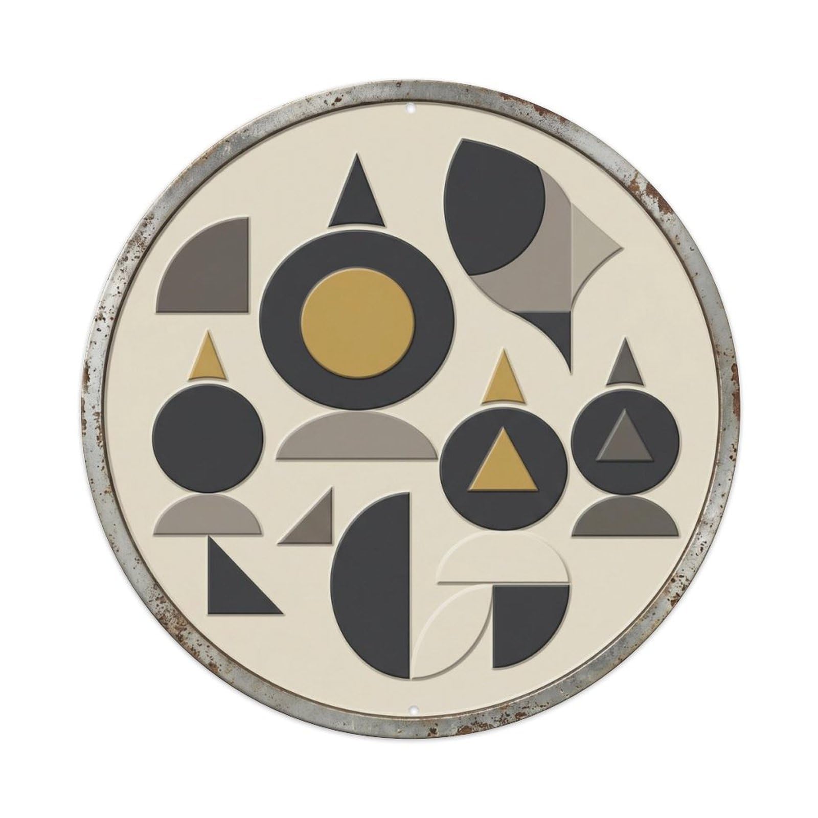 Sofia Geometric Cathedral Travel Vintage Metal Tin Sign Plaque Wall Decor for Cafe, Club, Garden Round Metal Poster 8x8Inch