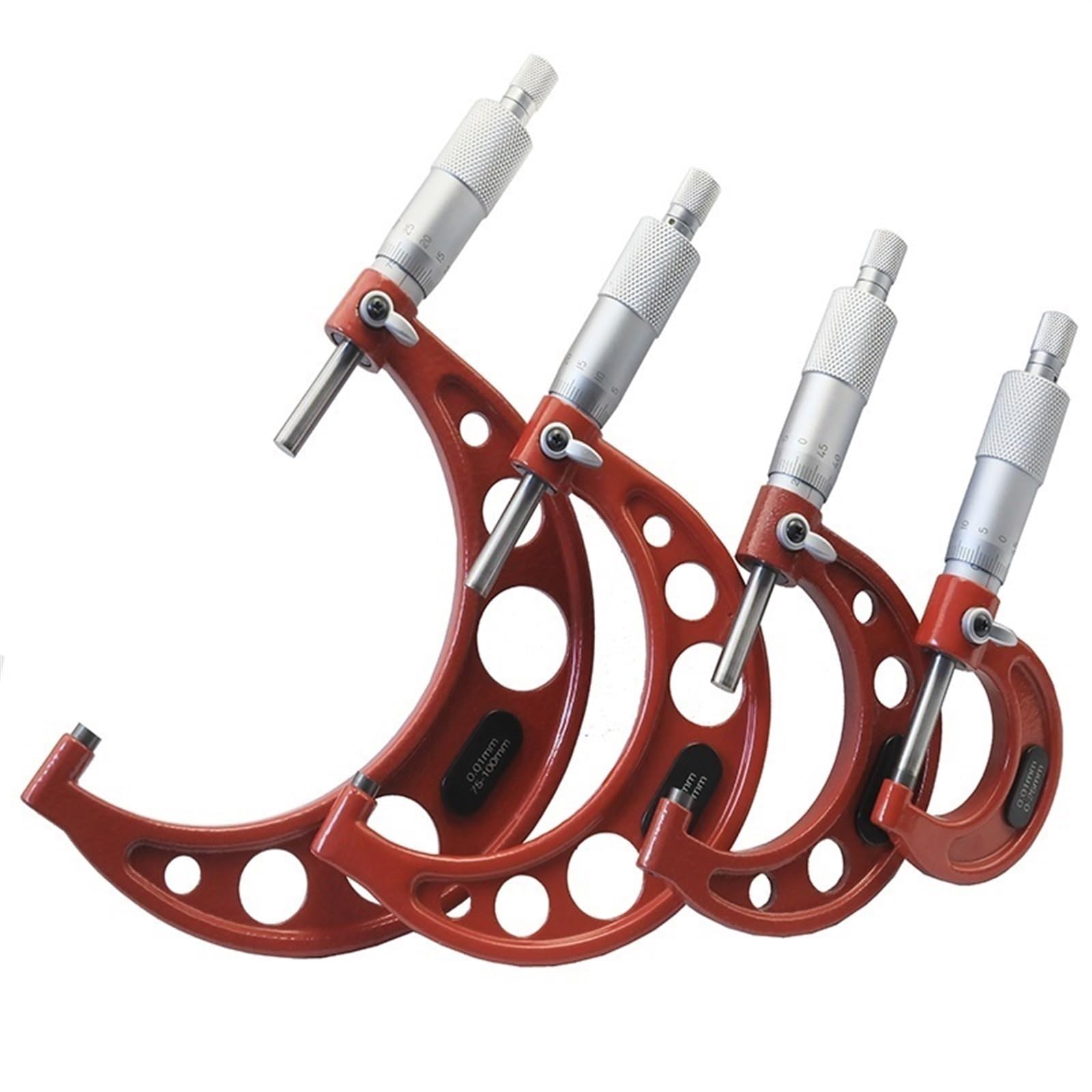 Industriewerkzeuge 0-4 Zoll 100 mm; Präzisions-Außenmessschrauben mit Hartmetallspitzen, 4er-Set, Industriewerkzeuge(25-50mm)