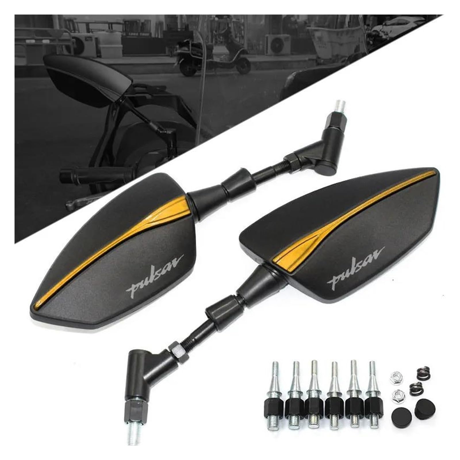 Rétroviseurs Latéraux Réglables Toutes Saisons Pour Bajaj Pulsar 200 NS, RS Et AS(Blue)