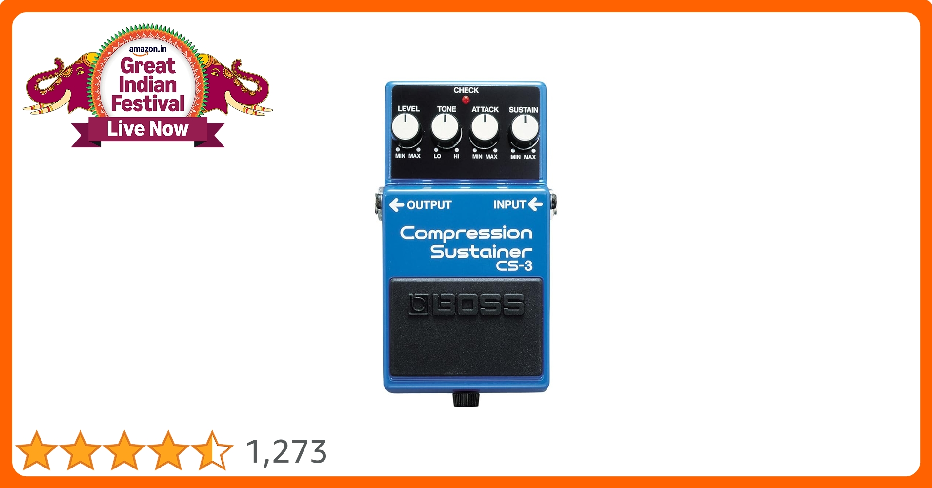 Boss CS-3 Compressor/Sustainer Pedal : Amazon.in: Musical